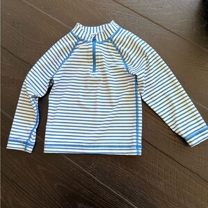 Hanna Andersson Blue and White Striped Kids Rashguard